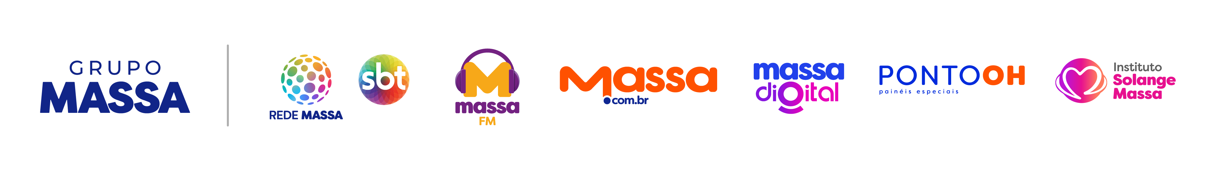 Régua de logos do Grupo Massa